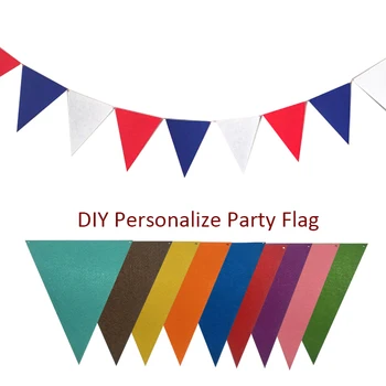 DIY 12 Party Флаг Цвят нетъкан Овесени ядки Знамена и Знамето Рожден Ден, Сватба Бижута Детски Душ Стаите в Окачени на Стената Декор