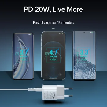 INIU PD 20 W USB Зарядно Устройство за ЕС Адаптер Бързо Зареждане на Телефон, Щекер За iPhone 12 11 X Xr Xs Pro iPad Huawei, Xiaomi Mi LG, Samsung One Plus