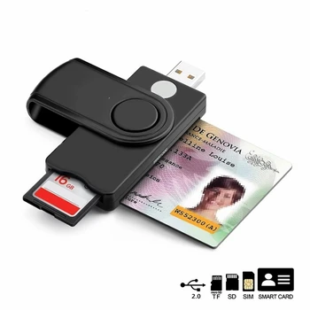 USB 2.0 Smart Card Reader-micro SD/TF memory ID Bank EMV electronic DNI dni citizen сим cloner adapter connector