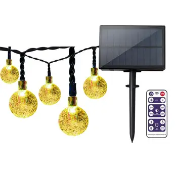 LED Solar String Light 17M Outdoor 100 с Дистанционно Управление, Декоративни осветителни Тела за Градинските Дървета Тераси Коледни Сватби Партита