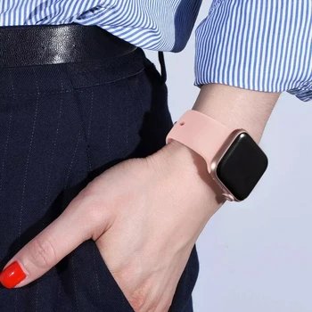 каишка за Apple Watch band 40 мм 44 мм iWatch band 42 мм 38 мм Силикон каишка за часовник каишка Гривна Apple watch Серия 3 4 5 SE 6 Каишка