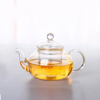 600 мл/800 мл/1000 мл Прозрачен Пирекс Стъкло Чай Цветя Кана за Висока Стъклена Кана