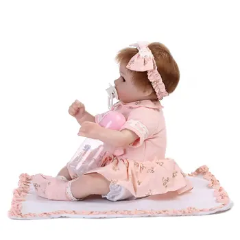 40 см Затвори Очи Кукла Силиконова Vinyl Кукла Ръчно изработени Очарователни Реалистични Дете Новородено Бебе Кукла Децата Играят Играчки