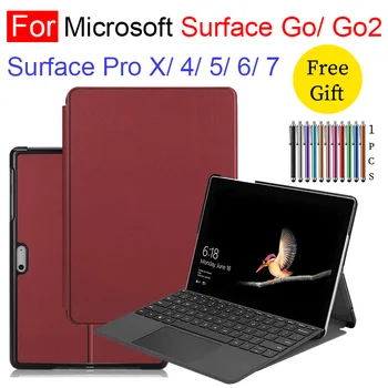 За Microsoft Surface GO GO2 Tablet ПУ Кожен Калъф Surface Pro X 4 5 6 7 Сгъваема Регулируема Капачка на Каботажните