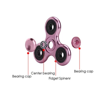 Алуминиева Сплав Fidget Spinner R188 Лъскав Тъпо, Носещи Метална Жица Процеса на Изготвяне на Стреса Ръчен Брояч за пораснали Деца