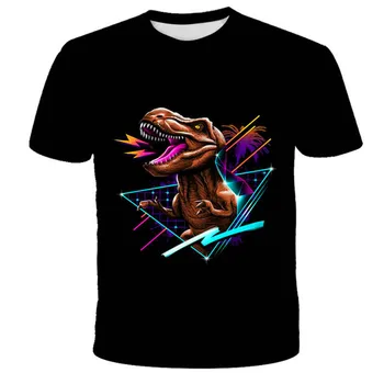 2021 Jurassic Fallen World Kingdom Cool Динозавър Head 3D Print T shirt Boys and girls хип-хоп Tee Tshirt Boy color Clothes Drop