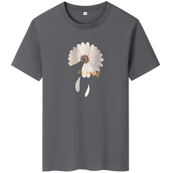 Riinr 2021 Лято новодошлия Мъжка Тениска С Цветни Принтом С Къс Ръкав Тениска с О-Образно Деколте Случайни Плътен Многоцветен Голям Размер Топ За мъже