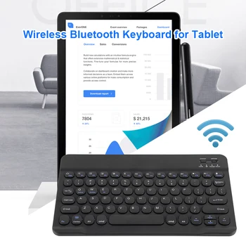 2021 Mini Wireless Keyboard, Bluetooth-съвместима Клавиатура Round Multi Phone Device Keyboard Round Keycaps for iOS, Android и PC