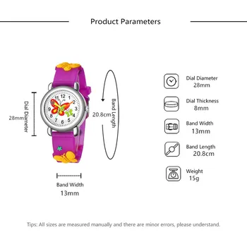 Детски електронни часовници карикатура модел часовник децата момчетата нов сладък пеперуда модел кварцов часовник подарък на часовника 50*