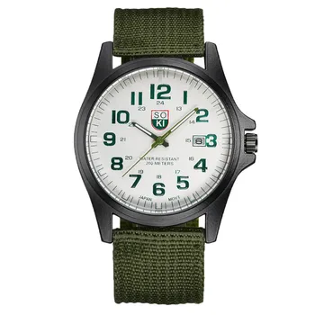 мъжки часовник 2021 modern SOKI Fashion Мъжки Военни Часовници Тъкани найлонов Пояс Календар мъжки Кварцов часовник