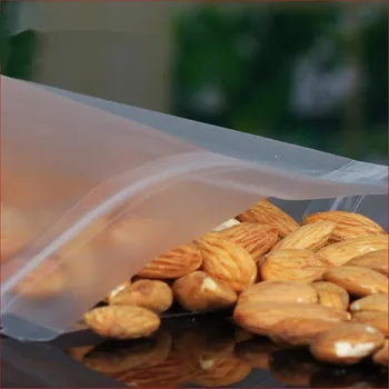 100 Бр. Zip-Lock Stand Up Bag Матиран Пластмасов Фланец само уплътняващи Откъсване на Отвор За съхранение на продукти Doypack Candy Bean Tea Package Чанти