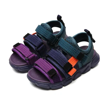 Детски сандали Модни цветни сандали за момчета Big Kids 2021 Нова Мека подметка За момичета, Спортни сандали Детски плажни обувки