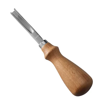 3 размера Практичен Кожен Занаятите Edge Beveler Skiving Скашивая Нож САМ Cutting Hand Craft Инструмент с Дървена Дръжка A4mm A6mm A8mm