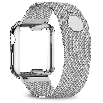 Калъф+каишка за Apple Watch band 44 мм 40 мм iWatch 38 мм 42 мм TPU Cover+магнитен колан correa гривна applewatch serie 6 5 4 3 se