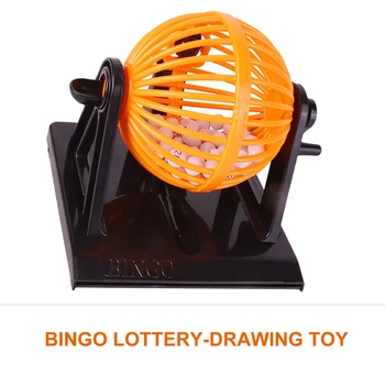 Бинго Game Console Simulative Lottery Machine Детски Образователни Играчки Creative Бинго Machine Party Game Подпори 12x12x12cm