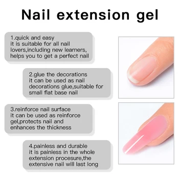 ЗАПОЗНАЙТЕ се С Акрилен Гел Поли Nail Gel Комплект за Нокти Extension Glitter Nail Gel UV Building Jelly Gel Polish Enhance Маникюр, Определени