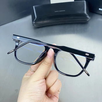 Нежна Марка Kubo Ацетат Стари Квадратни Очила На Мъже, Жени Ретро Очила За Очите Рамка Оптична Миопия Предписани Очила Oculos