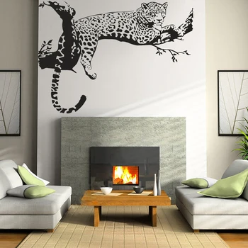 Гепард Стикер На Стената Ягуар Леопард Стикер На Африканско Животно Творчески Начало Декор Пантера Спалня Хол Украса P475