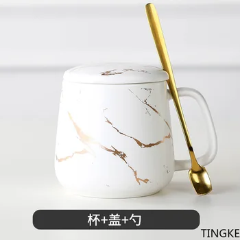 Скандинавски стил творчески мрамор прост керамична чаша чаша за закуска офис кафеена чаша пара чаша за подарък