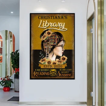 Персонални Библиотека За Четене, Без Слънчева Светлина, Долно Оттичане Плакат Ретро Стенно Изкуство Платно Живопис Hd Щампи Плакат На Модулен Модел