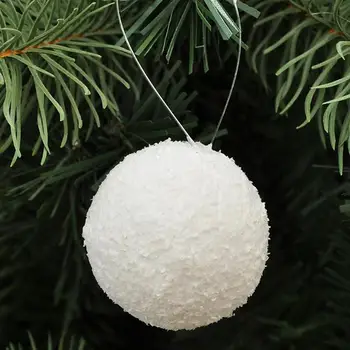 12ШТ Моделиране на снежната топка Висулка Бяла Коледна Топка Занаят Полистирен Топки Гладки И Кръгли Полистирен Топки за Коледна Украса