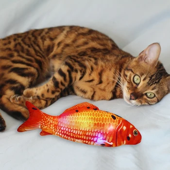 Електрическа Играчка за котки 3D Fish USB Charging Simulation Fish Interactive Cat Toys for Cats Пет Играта на Котка Доставки Juguetes Para Gatos