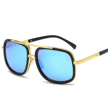 Нови Мъжки Квадратни Метални Слънчеви Очила Ретро дизайн по-Голяма Рамка Слънчеви Очила Дамски Модни Слънчеви Очила с Високо Качество Gafas Oculos De Sol UV400