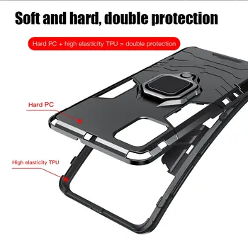 За Poco F3 Case For Xiaomi Poco F3 Case Cover Корпуса Armor Metal Ring Finger Holder Hard PC Защитна Броня Телефон За Poco F3