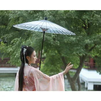Японски Китайски Стил На Древен Стил На Дълга Дръжка От Естествена Коприна Масло, Хартия Чадър Cos Жени Вятъра Чадър Parapluie Paraplu Sombrilla