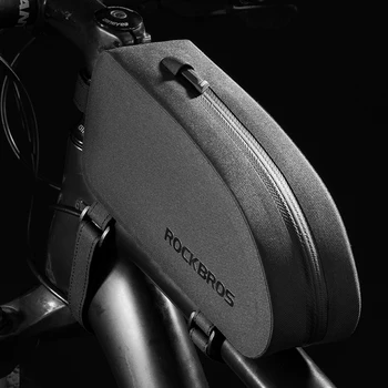ROCKBROS Велосипедна Чанта Водоустойчива Колоездене Топ Предната Тръба на Рамката Чанта с Голям Капацитет на МТБ Пътен под Наем Pannier Черен Мотор Аксесоари