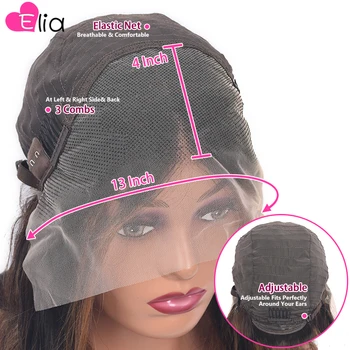 Elia Ombre Colored 13x4 Дантела Frontal Перука 4x4 Дантела Closure Перука Human Hair Перука For Women Извратени Къдрава Short Боб Къдрава Перука Реми Hair