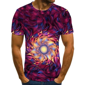 2021 Нова Мъжка Тениска С Изображение на Световъртеж 3D Печатна Тениска Годишният Топ За Мъже И Жени, Свободно време И Развлечения Мода