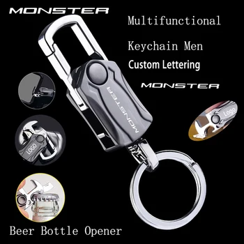 Multifunctional metal keychain key chain bottle opener for Ducati Monster 821 696 795 797 1200 796 car motorcycle Accessories