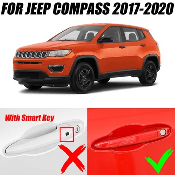За Jeep Compass MP 2017 2018 2019 2020 Страничната Врата копчето Чаша Хромирани Тампон Тампон Аксесоари Стикери Комплект за Стайлинг на Автомобила
