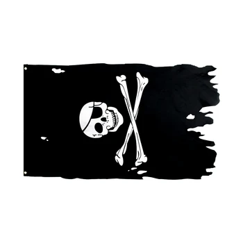 WN 60X90 90X150cm Double Broken Skull Headband Crossbones Pirates Flag Jack Rackham Jolly Roger Flag For Decoration