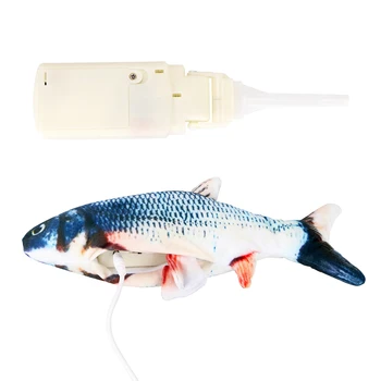 USB Simulation Fish Electric Swing Fish прескачане на препятствия Fish Simulation Carp Пет Cat Toy Electric Fish Chewing Playing Bit Supplies