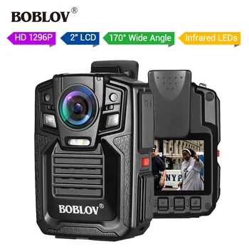 BOBLOV HD66-02 64GB HD 1296P Ambarella Body Camera Wearable 2.0 LCD Police Mini Camera Video Recorder mini Body cam bodycam