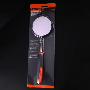 1pc Car Telescopic Inspection Lens Inspection Кръг 360° Mirror Repair Tool, With Lighting, Used For Dim Night Scene Inspection