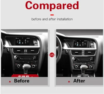 За Audi A4 A5, S5 Carbon Fiber Center console CD Panel Car Wrap Sticker Air Outlet Cover Trim Navigation Car Interior Decoration