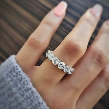 7 стил на Марката в Момента пръстен 925 сребро обещание Лаборатория Диамант Cz Диамантен годежен пръстен, пръстени за жени, мъже Партия Бижута