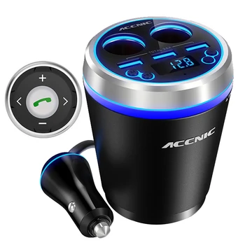 ACCNIC Bluetooth Хендсфри Автомобилен Запалката Mp3 Плейър, Безжичен 3 USB FM Предавателя Автоматично Музикален Плейър