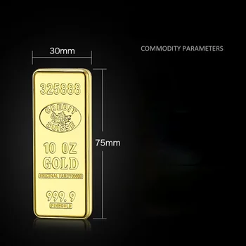 Gold Bar Lighter Gold Brick Shape Creative USB Fast Charging Запалката Леки и удобни Приспособления за Мъже Подаръци