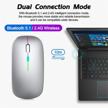 Bluetooth Mouse Silent Mause Wifi Mouse Акумулаторна Безжична Мишка с Ергономична Мини Мишка USB Оптична Мишка За КОМПЮТЪР, лаптоп, настолен компютър