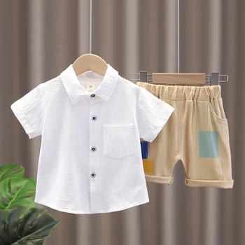 Комплекти дрехи за деца 2021 Summer Бебе Baby Момчета/Момичета Дрехи Cartoon Casual тениска+Шорти 2 елемента Костюми Съоръжения на Детски Дрехи