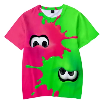 Хладно тениска Splatoon Калмар 3D тениска Градинска Облекло Casual Момчета/Момичета Тениска С къс Ръкав тениски детски дрехи