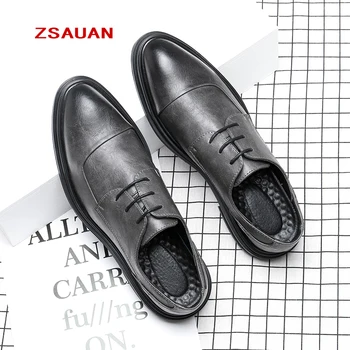 ZSAUAN Платформа на Британската Вечерна Мъжки обувки Джентълмен Винтажное Вечерна Рокля обувки на Италианската Мода 38 39 44 45 46 Размер
