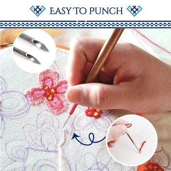 Magic Embroidery Pen Punch Needle Kit Занаятите Cross Stitch Threads Embroidery Хоп САМ Шевни Принадлежности Набор от Инструменти TB Sale