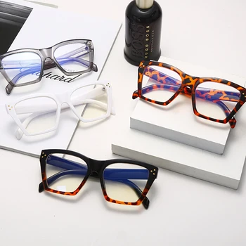 Мода Квадратни Очила Жена Класически Леопард Голям Рамка Очила Рамка За Мъже Очила Евро Американския Стил На Луксозни Очила