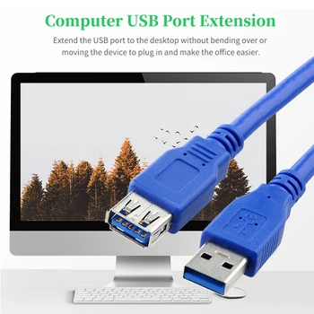 USB удължителен кабел USB 3.0 Кабел за Smart TV, PS4 Xbox Tablet Male to Female Transfer Продължавам Data Cord 0.3 m 0.6 m 1 m 1.5 m