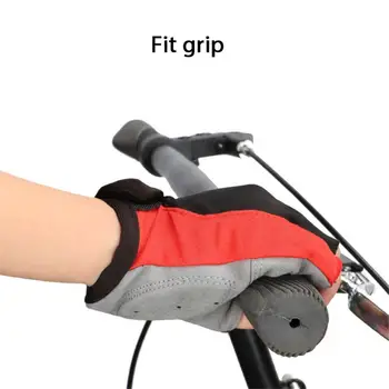 Езда силиконови къси ръкавици пръсти на Велосипеди обзавеждане МТБ Колоездене подслон на Половината от пръстите на Ръкавици под наем Пътен под наем ръкавици